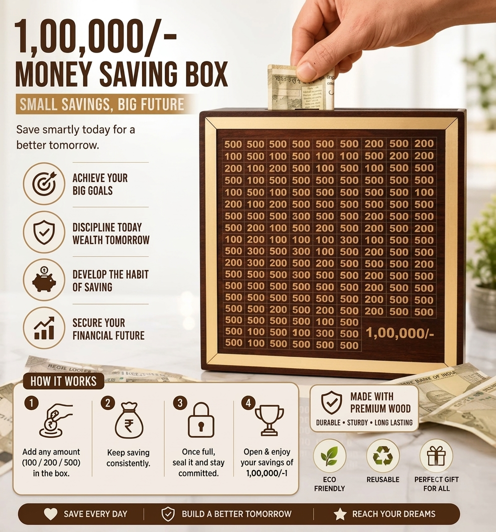 Wooden Money Saving Box | One Lakh Saving Box | Small Amount Becomes Big Savings